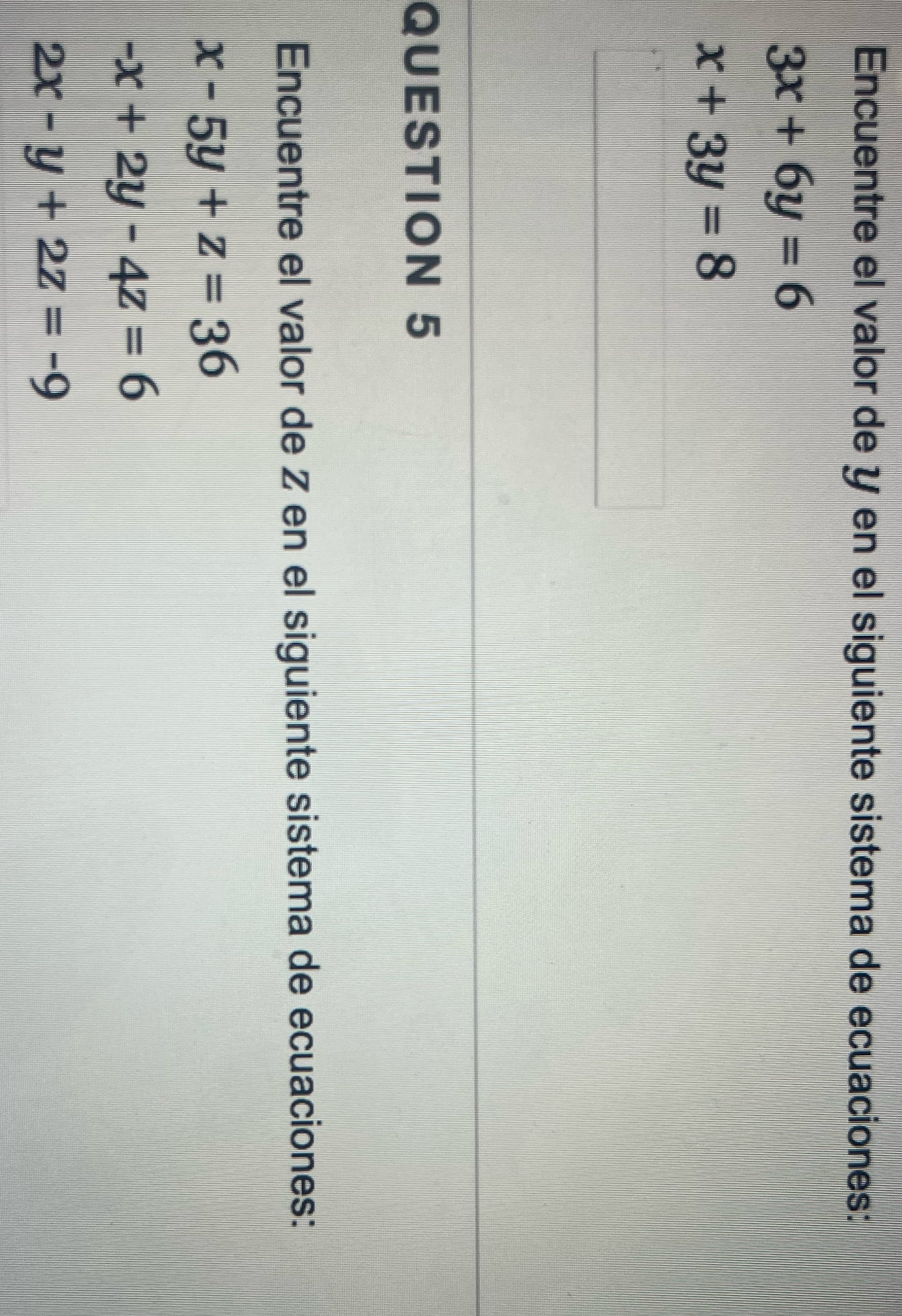 Encuentro el valor de u en el siguiente sistema