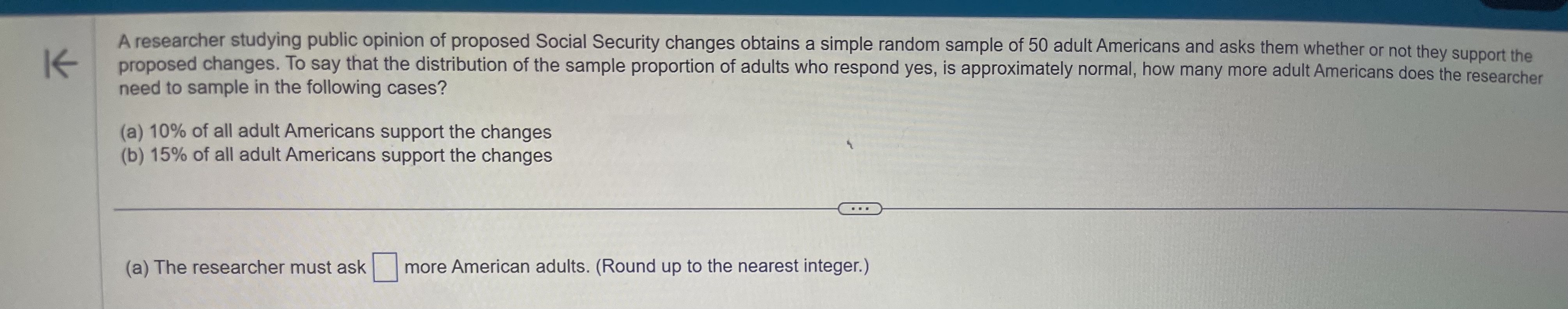 Suppose a simple random sample of size n = 1000