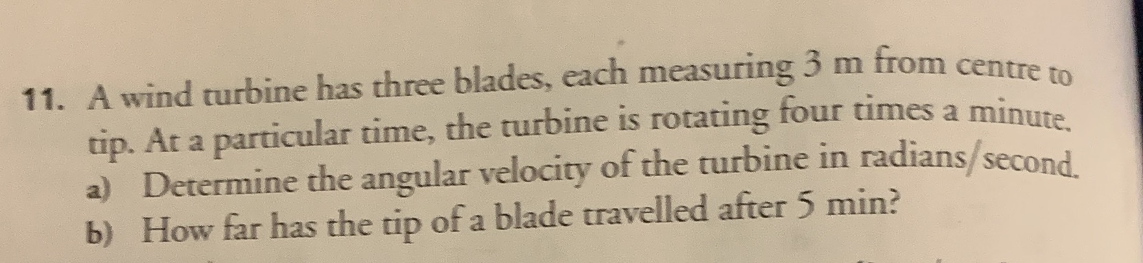 i have no clue how to go about this 11. A wind