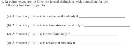 1. (2 points extra credit) Give the formal