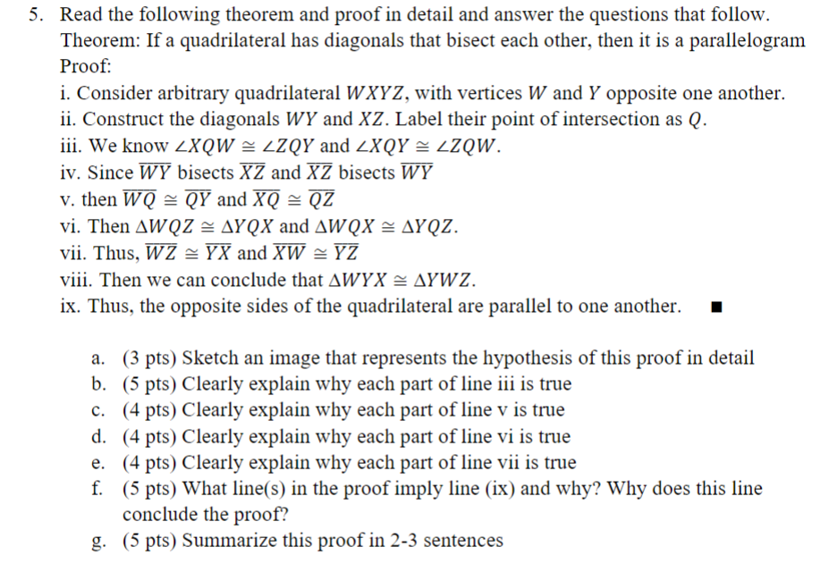 . Read the following theorem and proof in detail