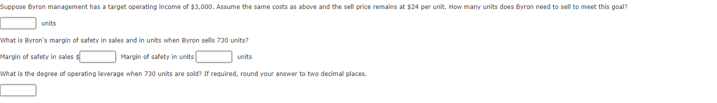 Mastery Problem: Contribution Margin,