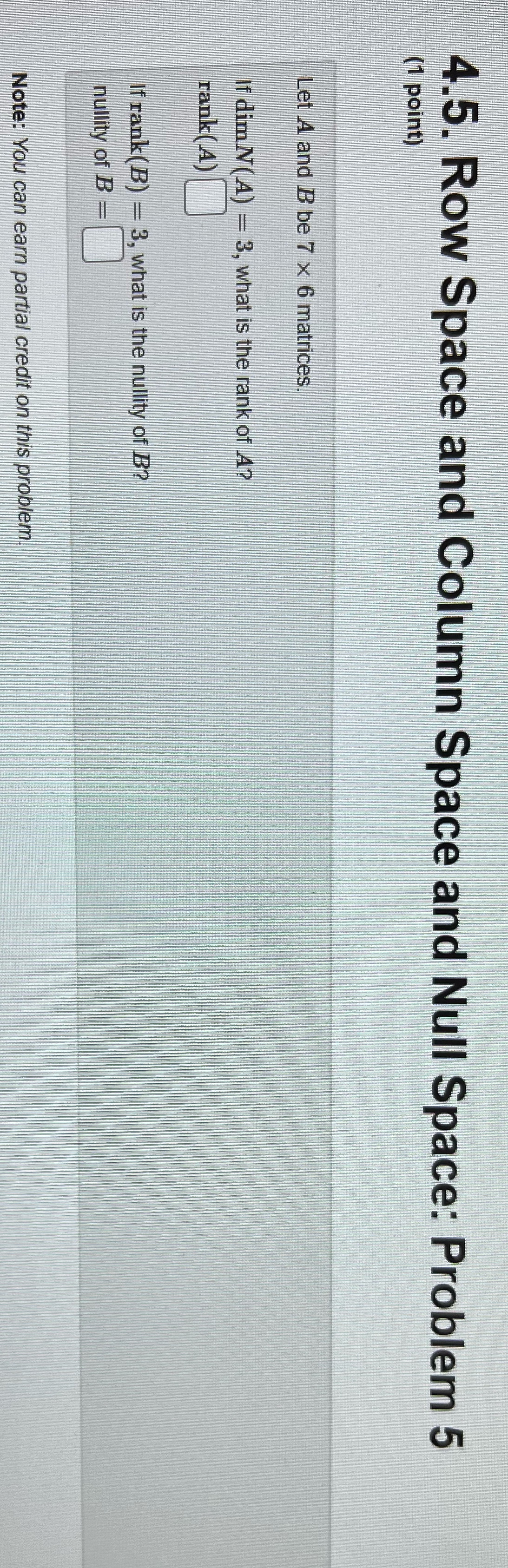 How would I solve this? 4.5. Row Space and Column