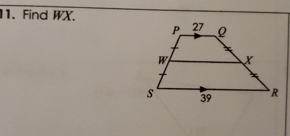 The quadrilateral is a trapezoid find the missing