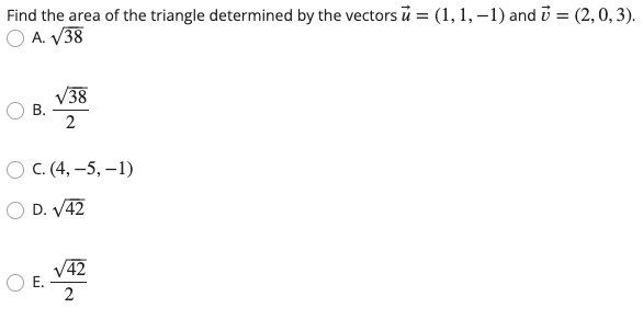 Find the area of the triangle determined by the
