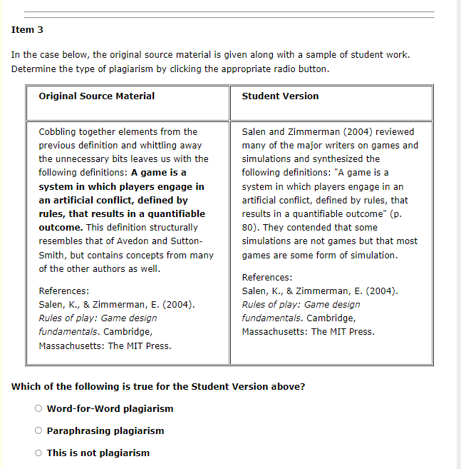 Item 1 In the case below, the original source