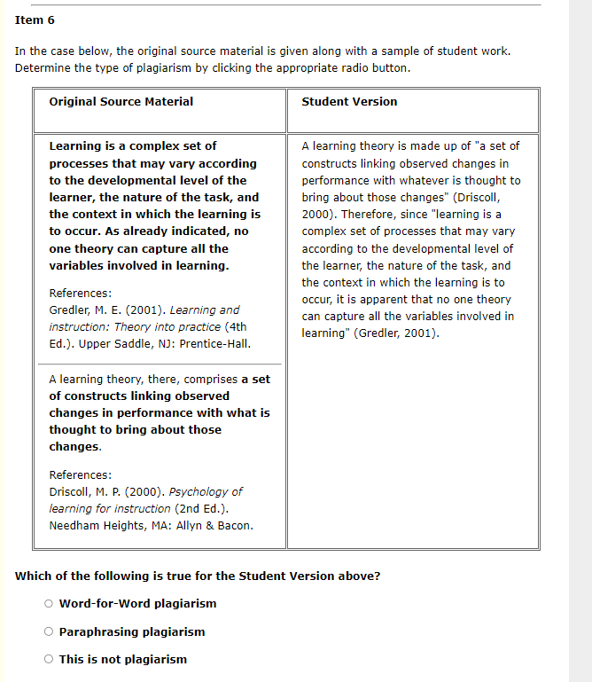 Item 1 In the case below, the original source