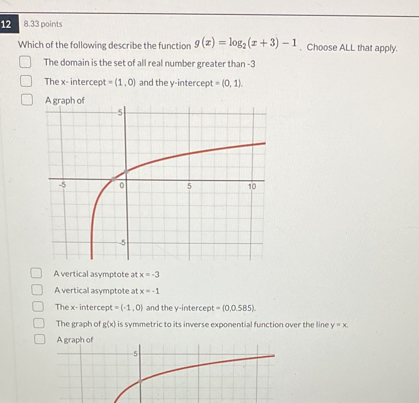 Additional possible answers to choose from: The