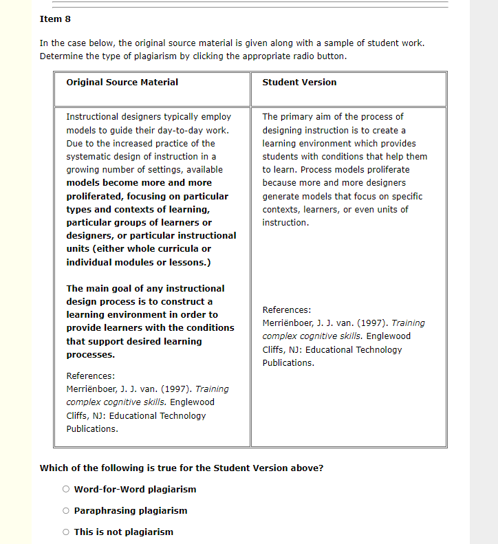 Item 1 In the case below, the original source