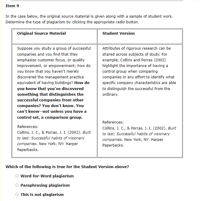 Item 1 In the case below, the original source