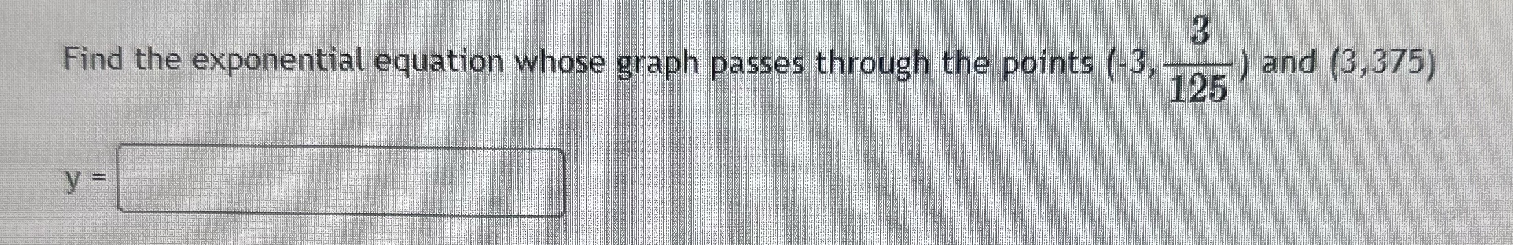 Exponential equation #4 Find the exponential