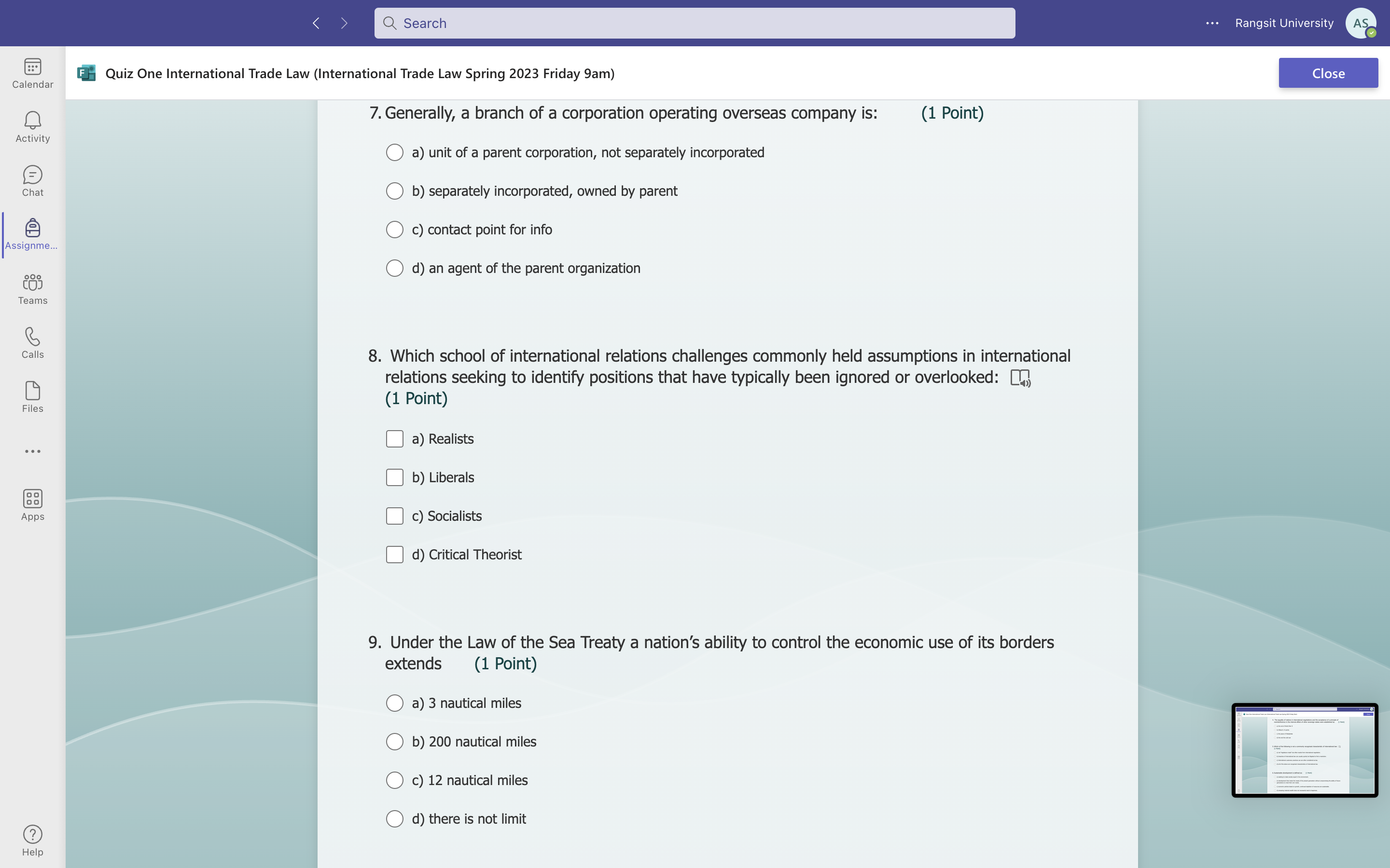 Just need an answer, no need explanation. < Q