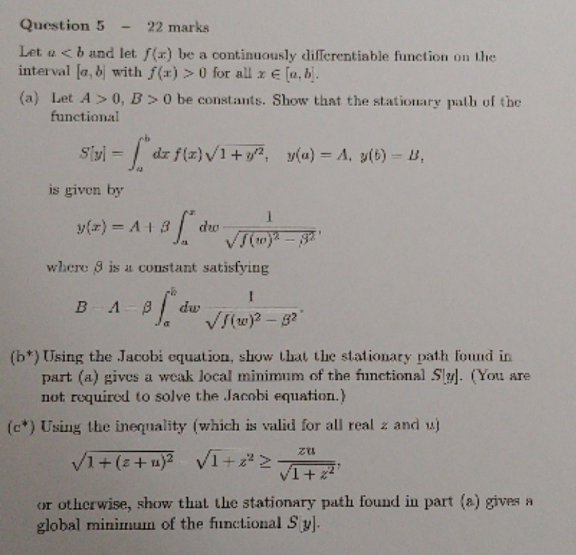 Please show all steps. Question 5 - 22 marks Let