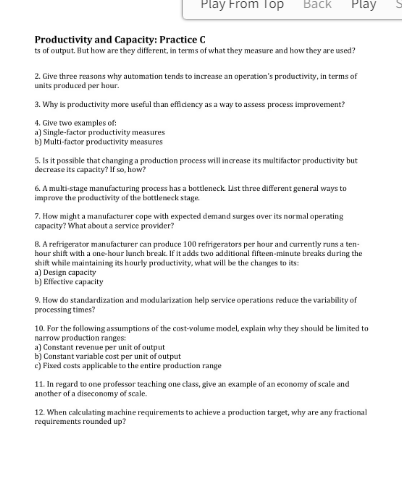 Play From Top Back Play Productivity and