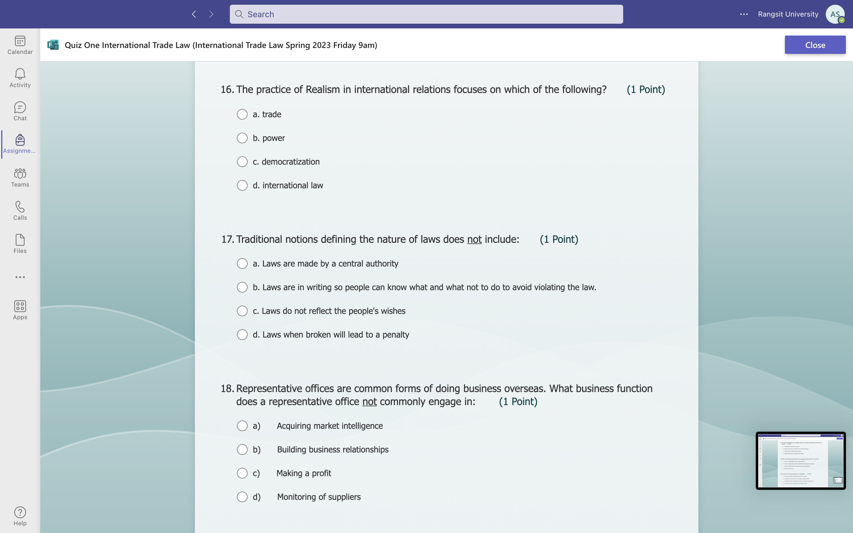 Just need an answer, no need explanation. < Q