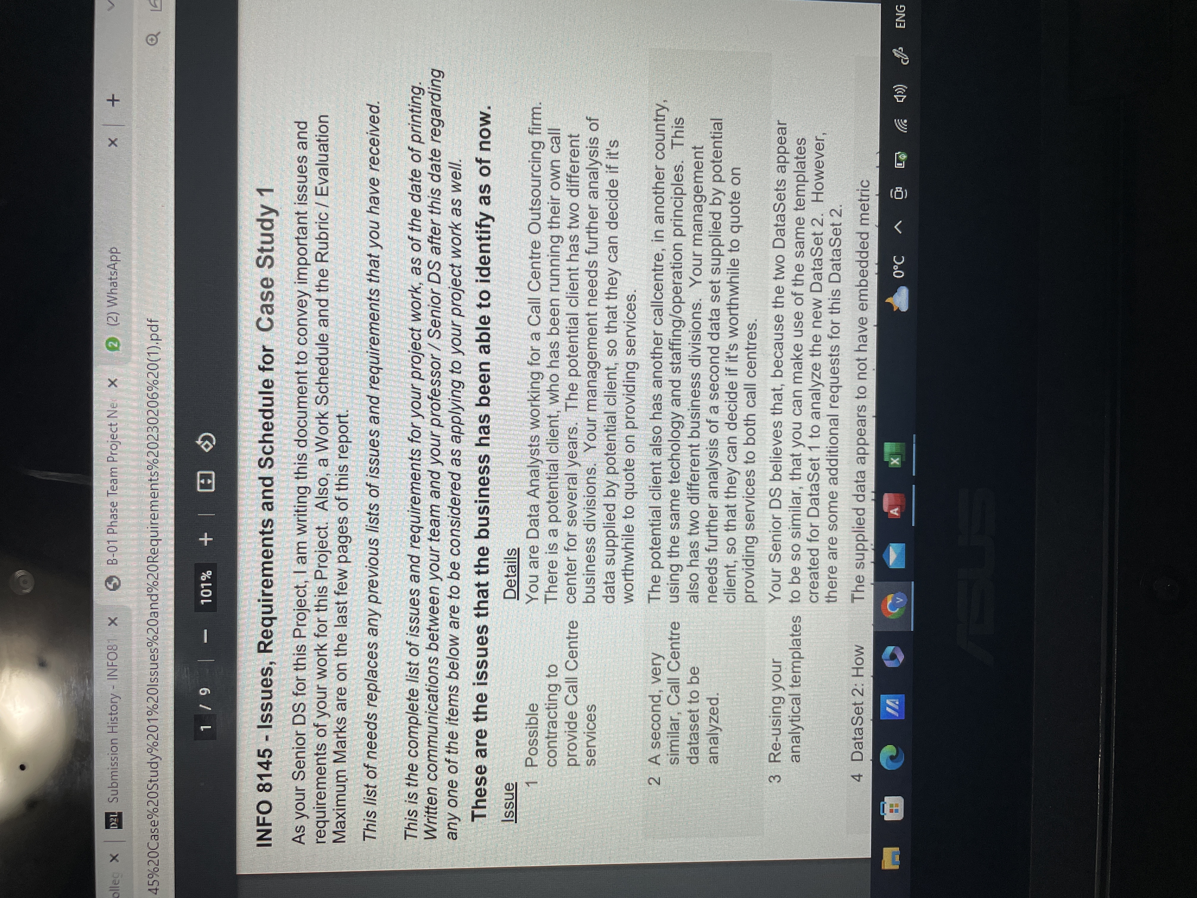 ollec X DeL Submission History - INFOS X 5 8-01