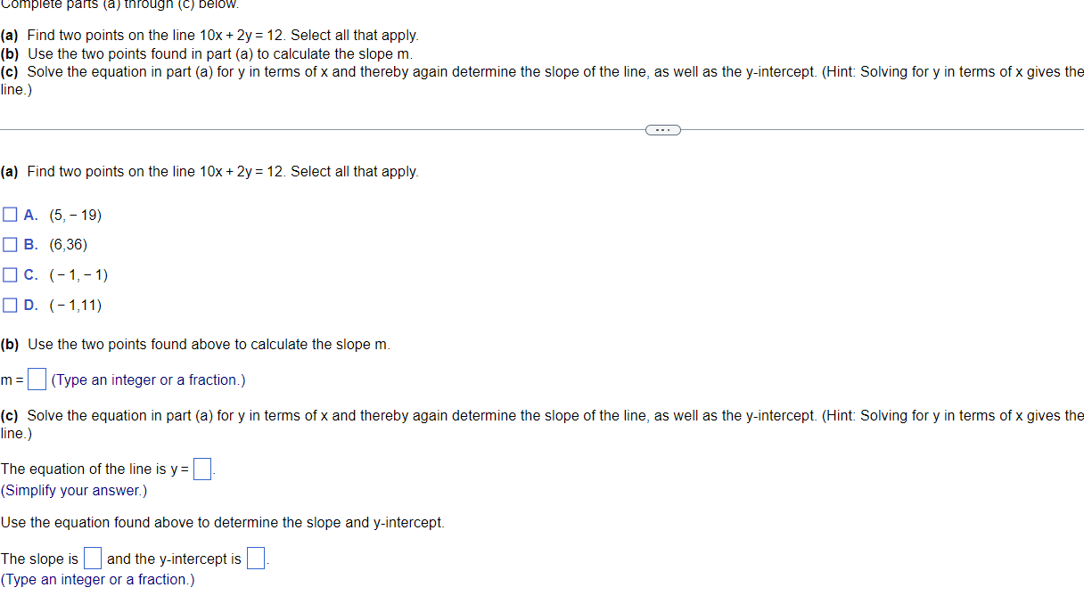 Find the equation ofthe line through the given
