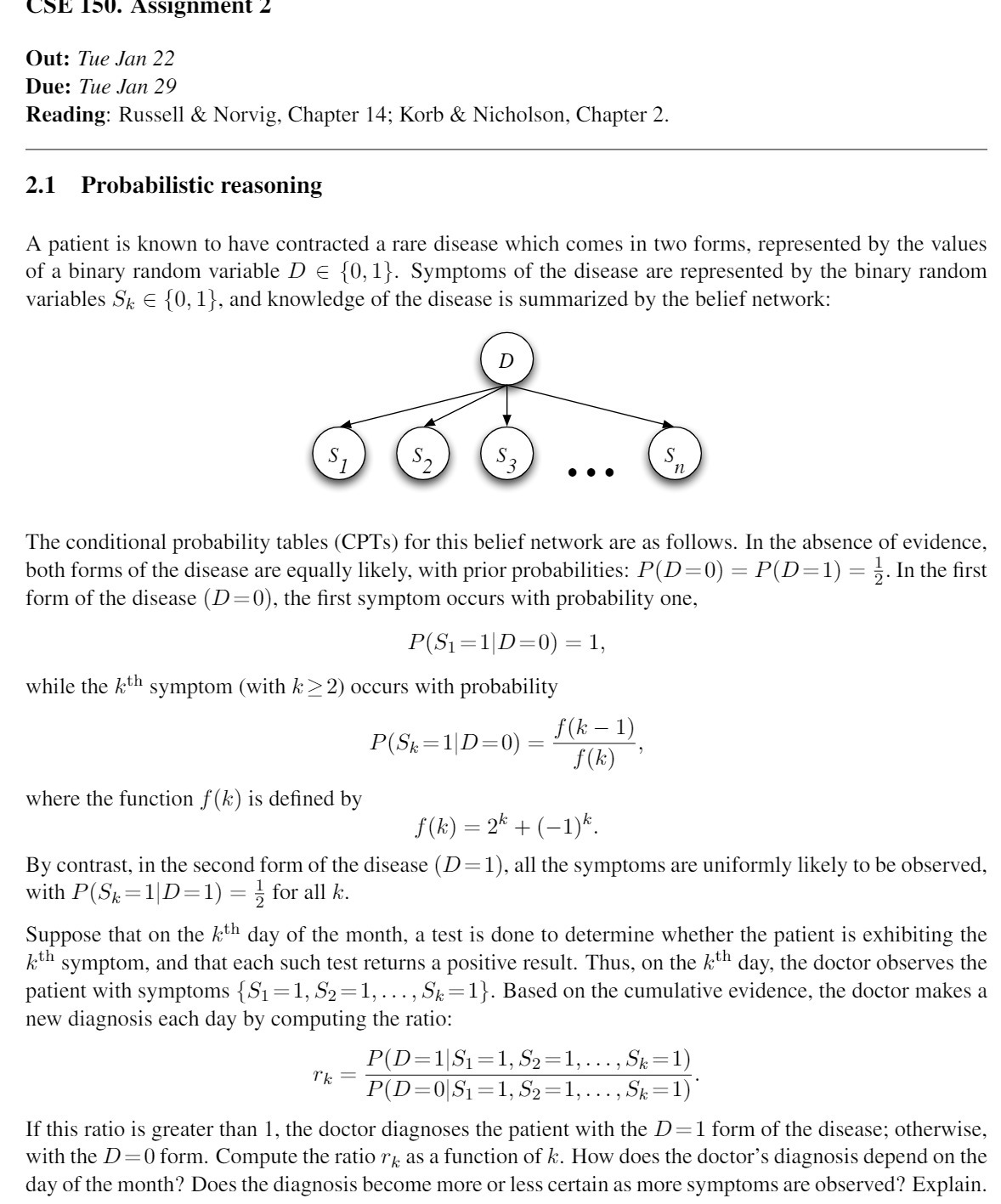 LEE 130. Assngnment 2 Out: Tue Jan 22 Due: Tue