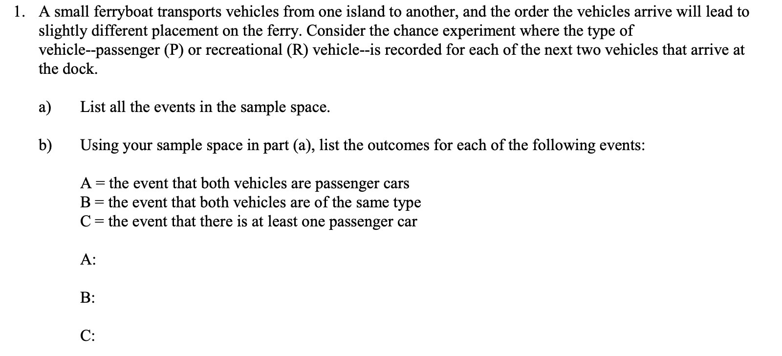 l. A small ferryboat transports vehicles from one