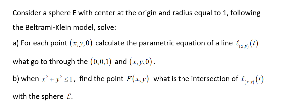 Hi it is about non euclidean geometry, Consider a