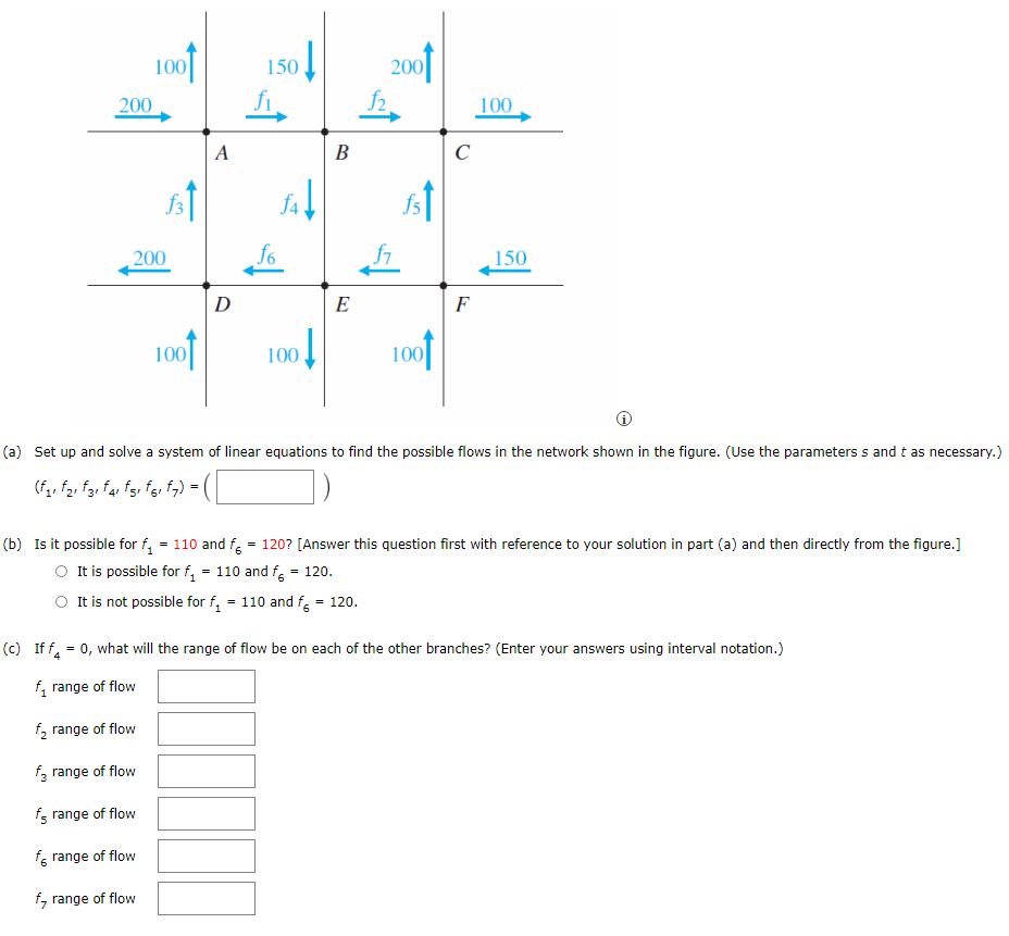 G.) (a) Set up and solve a system of linear