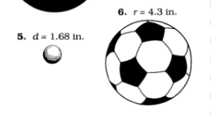 Find the volume of each balls (spheres): \f