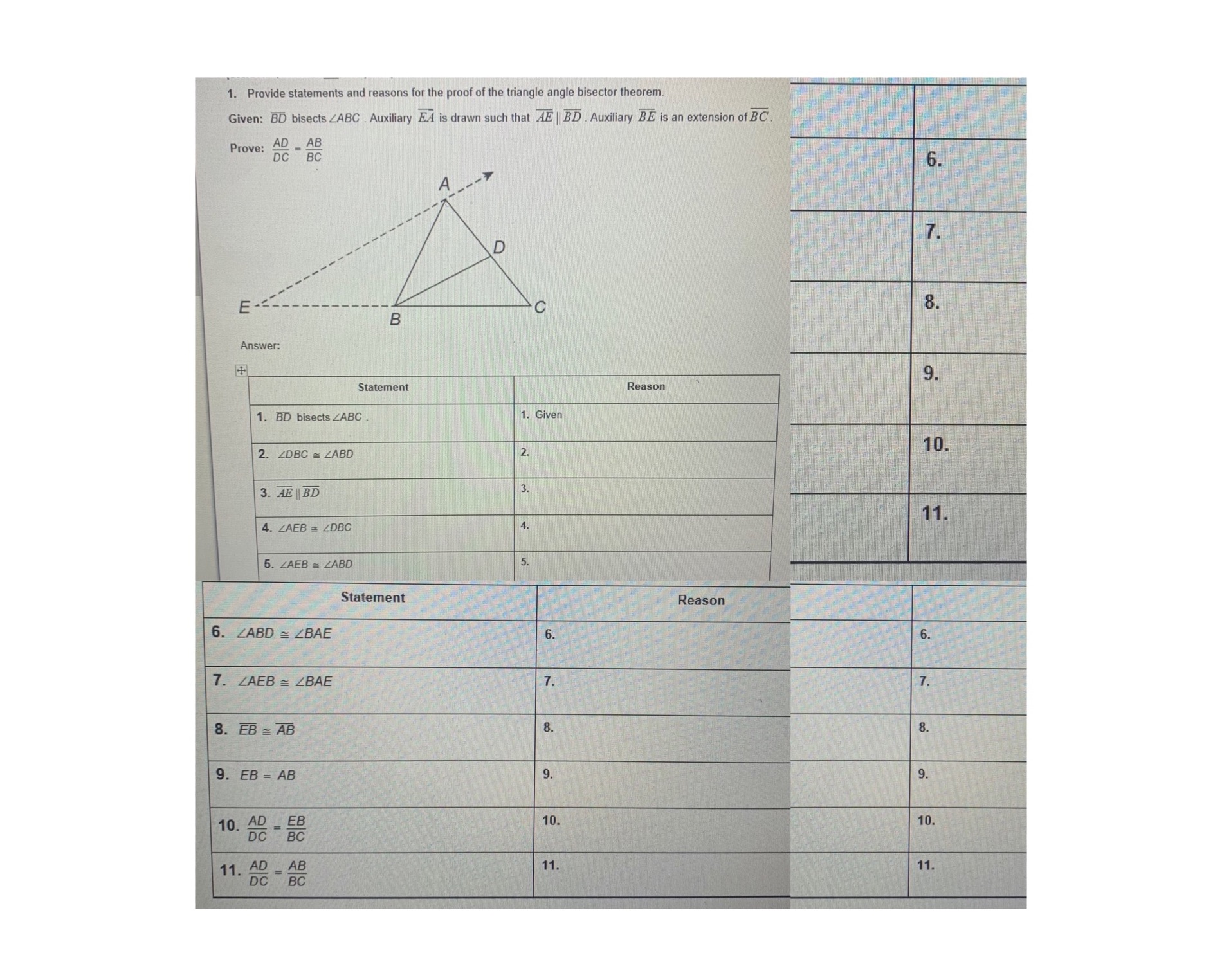 thank you in advanced! the "proofs" are things