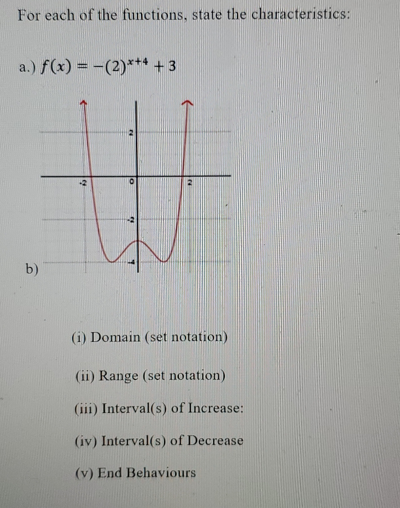 please show work where needed For each of the