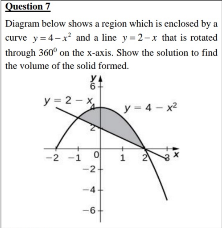 math volume Question 7 Diagram below shows a