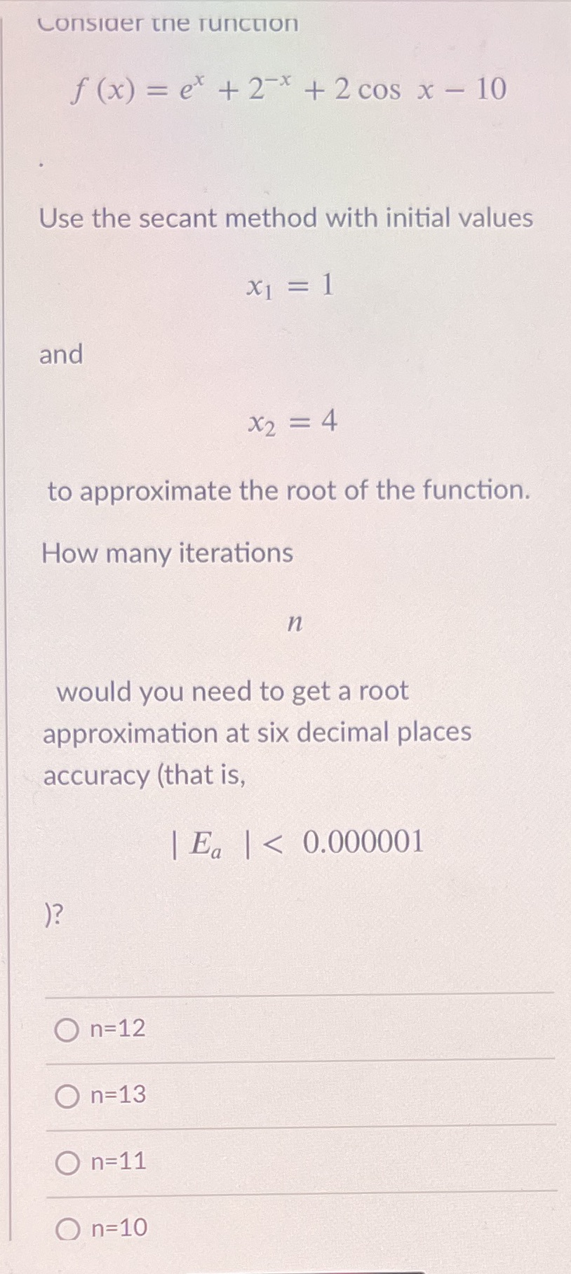 need this asap thanks Consider the function f (