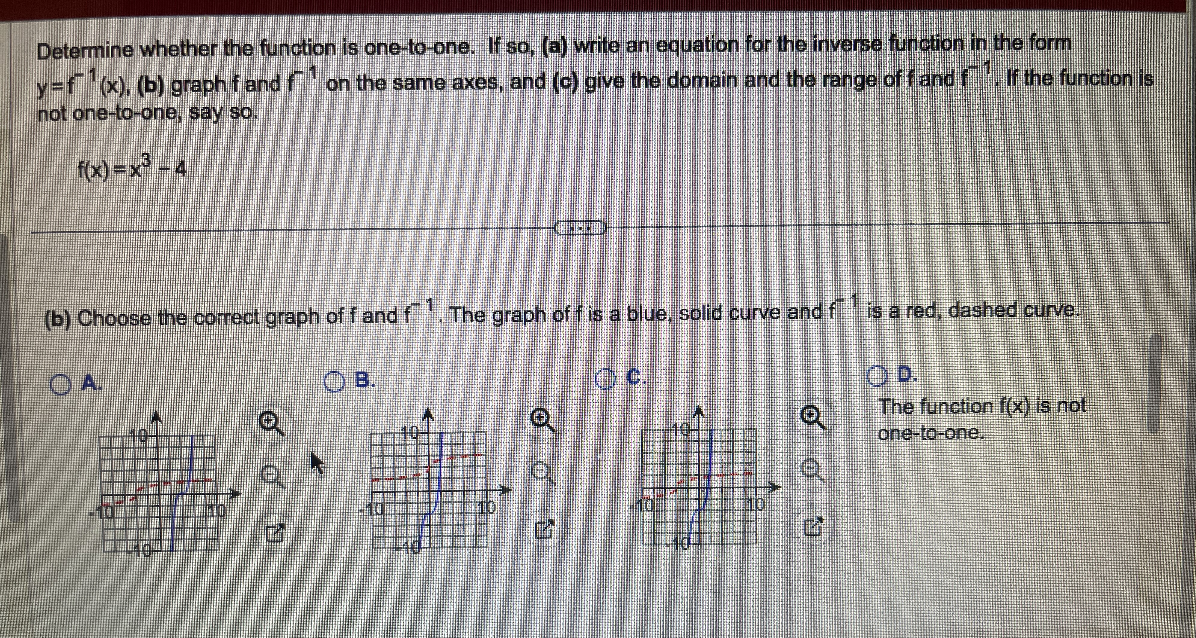 Determine whether the function is one-to-one. If