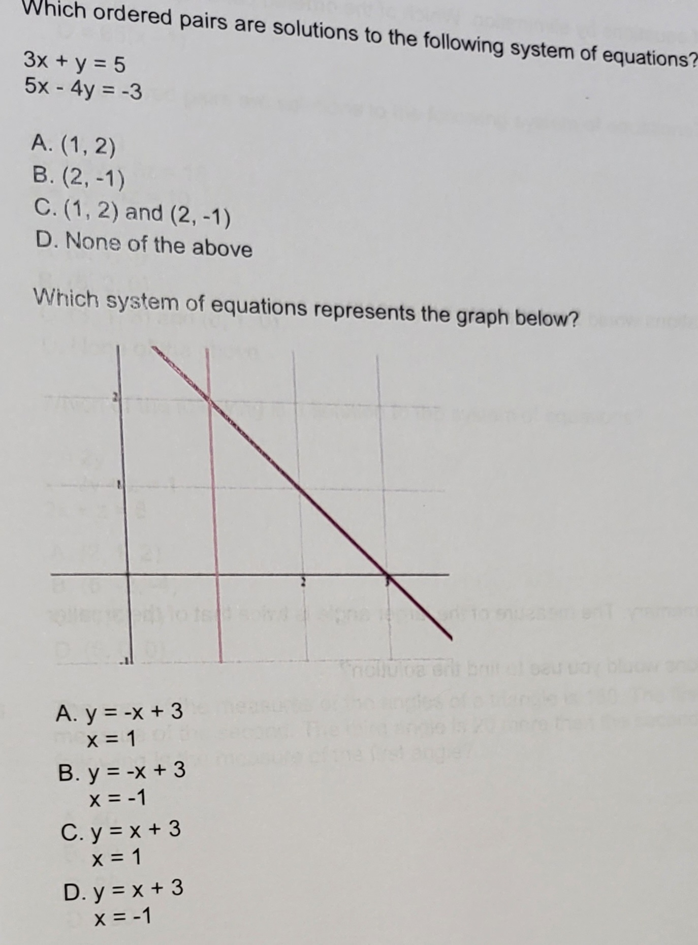 Which ordered pairs are solutions to the