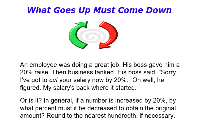 What Goes Up Must Come Down An employee was doing