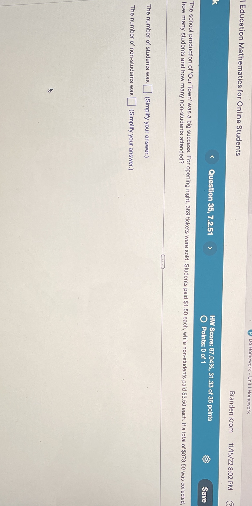 omework Education Mathematics for Online Students