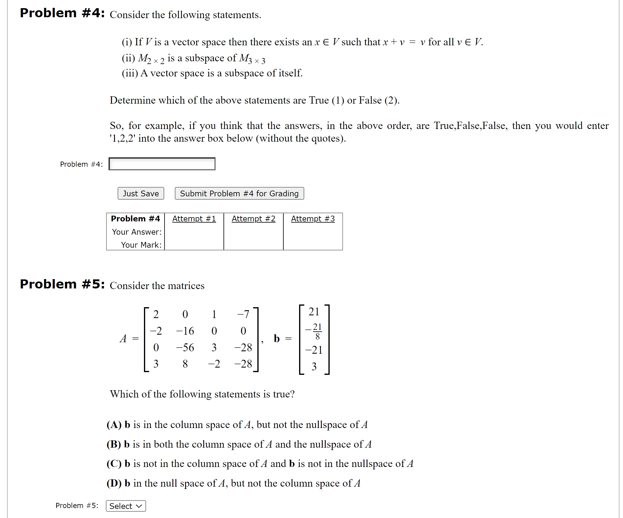 Problem #1: Let V be the set of all ordered pairs