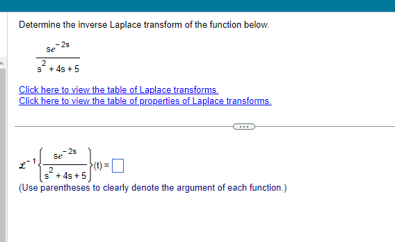 Determine the inverse Laplace transform of the