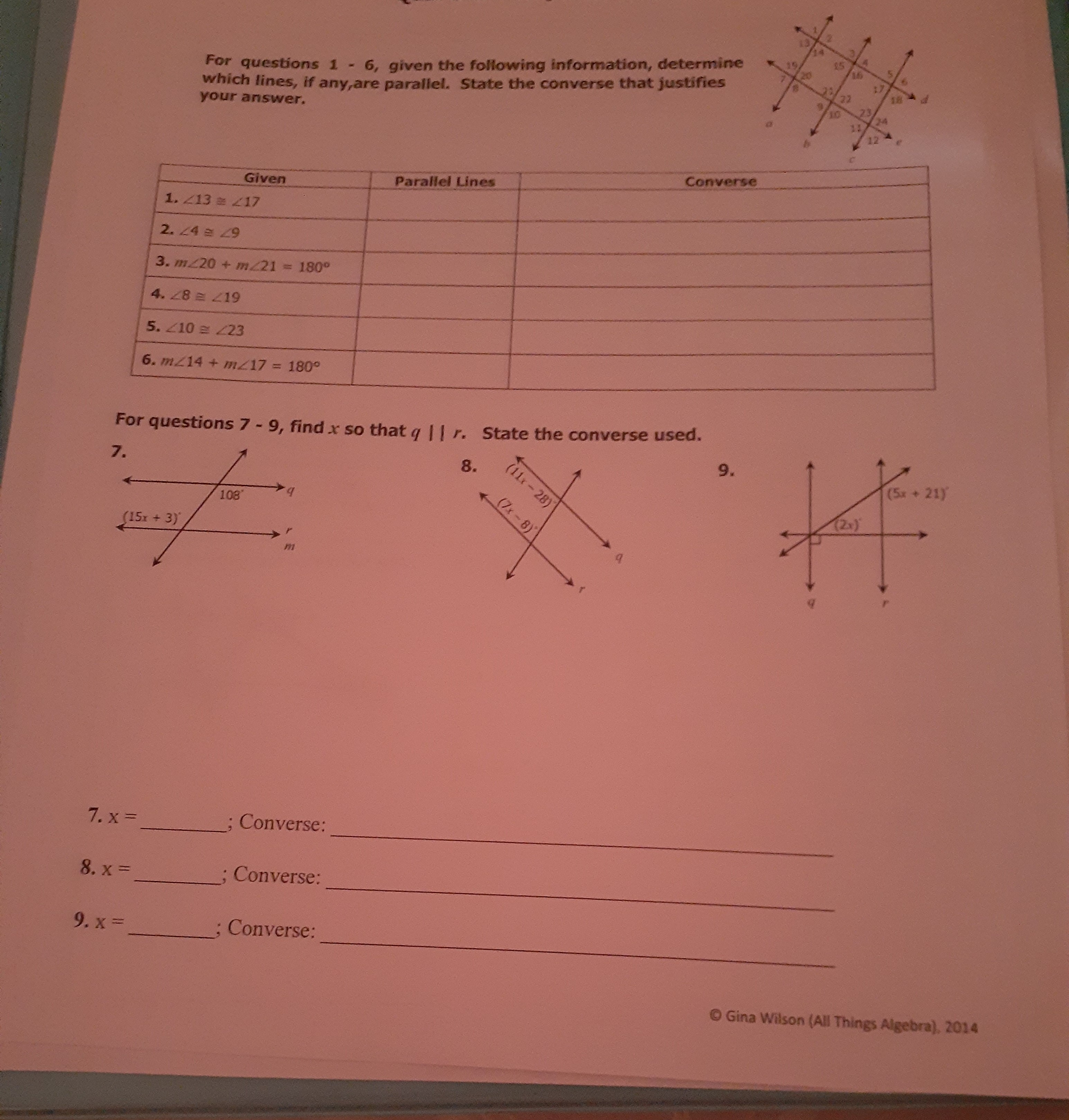 How can I these problems? For questions 1 - 6,