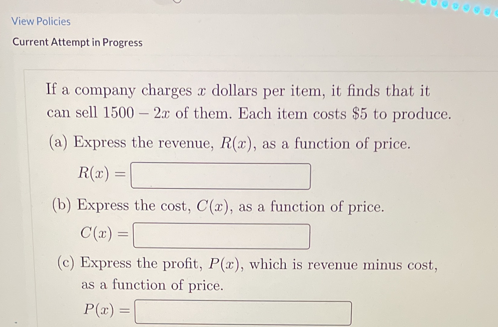 View Policies Current Attempt in Progress If a