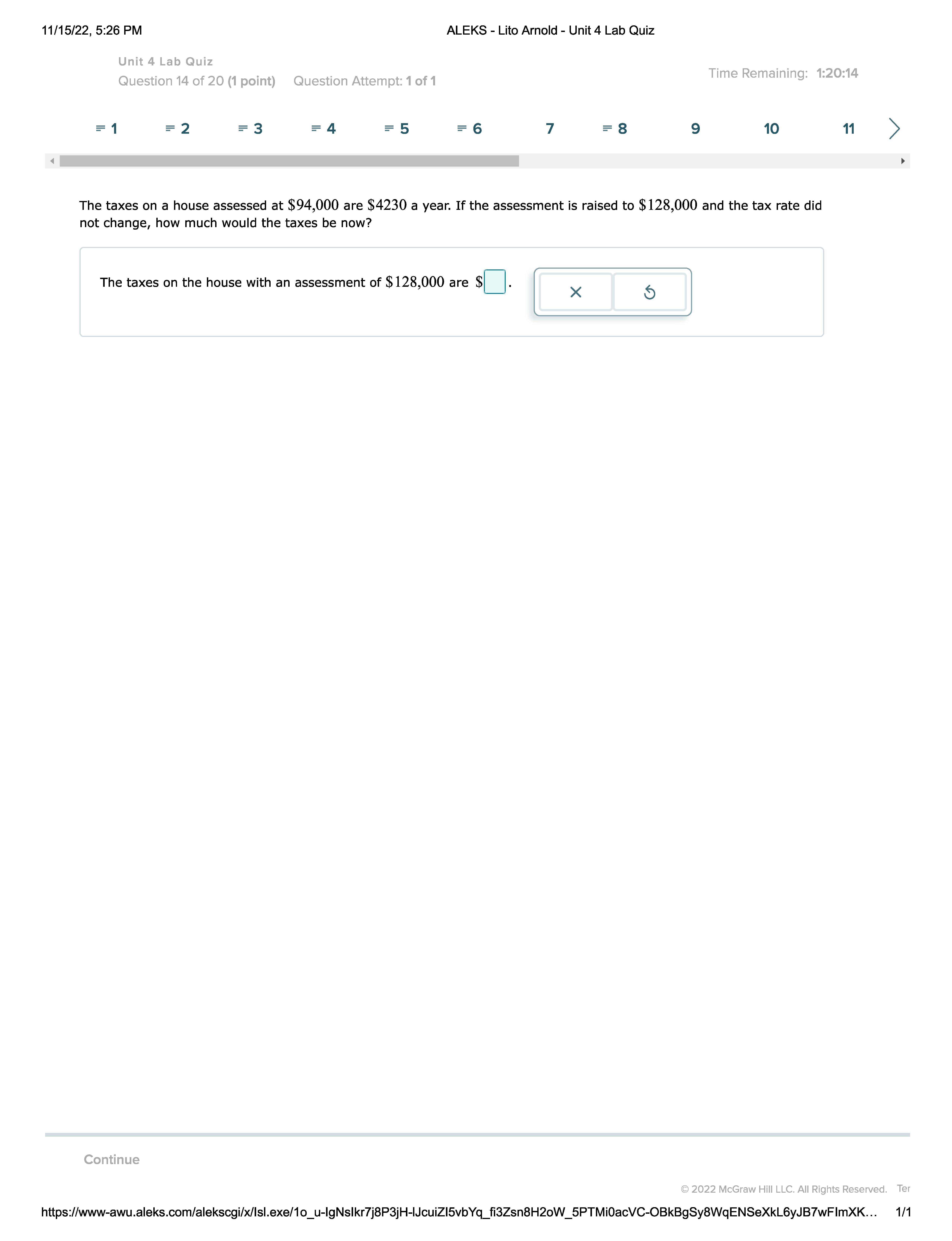 11/15/22, 5:26 PM ALEKS - Lito Arnold - Unit 4