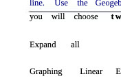 line. Use the Geogeb YOU will choose t w Expand