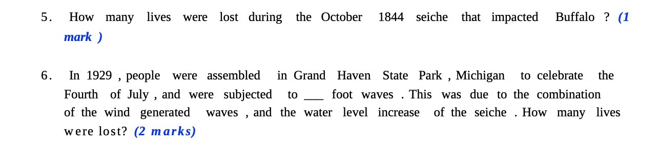 5. How many lives were lost during the October
