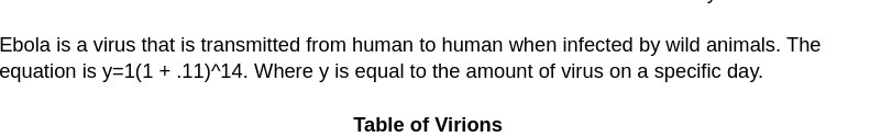 Ebola is a virus that is transmitted from human