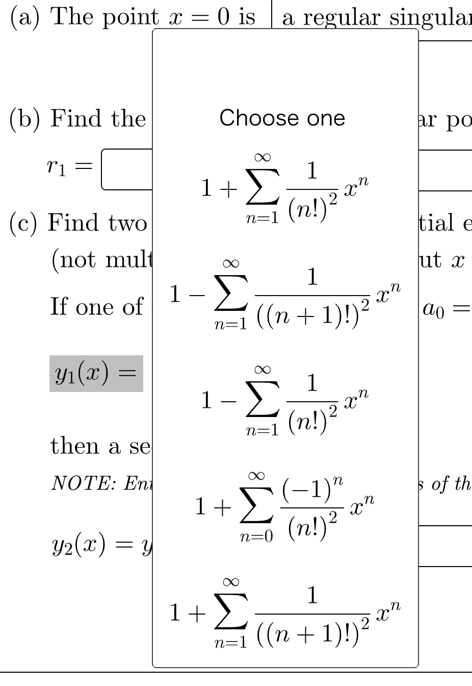 Consider the differential equation $y\