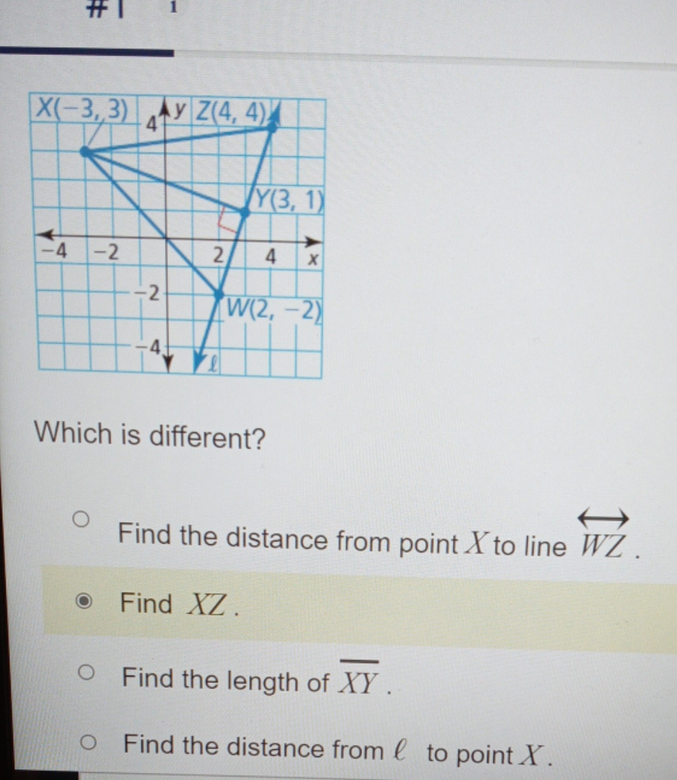 proofs with perpendicular lines X(-3, 3) Ay Z(4,