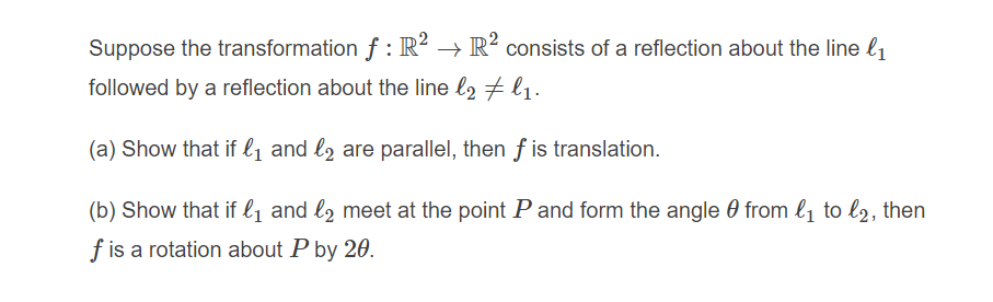 Suppose the transformation f : < - R consists of