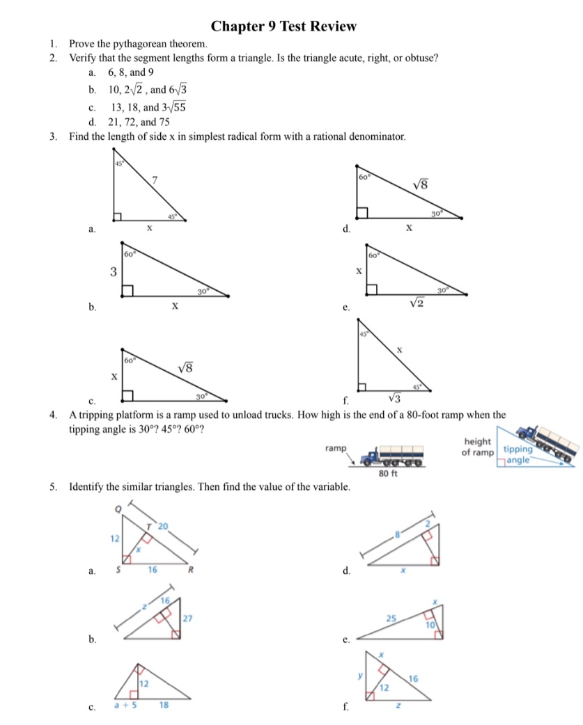 Help me ASAP 1-5 due tmr Chapter 9 Test Review 1.
