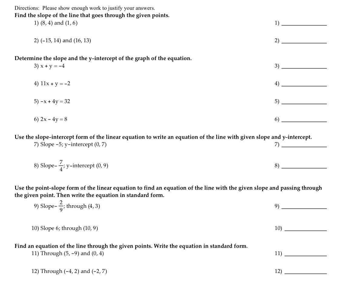 EOLPlease show work. Directions: Please show