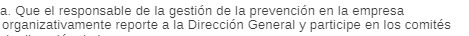 a. Que el responsable de la gestion de la