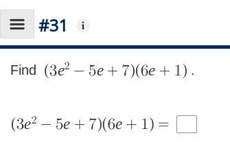 \f\f\fE #30 i Find (d + 6)(2d' - d + 7) . (d