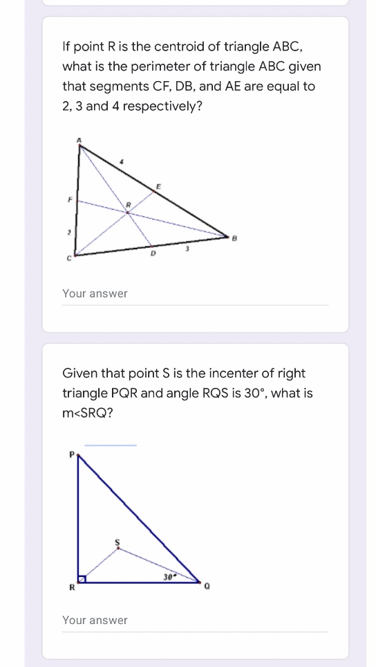 Dot down answers to the question. If point R is
